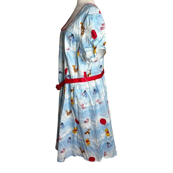 Disney Winnie The Pooh Loungefly Stitch Shoppe Dress Size 3XL Blue Belted Zipper - Picture 3 of 11